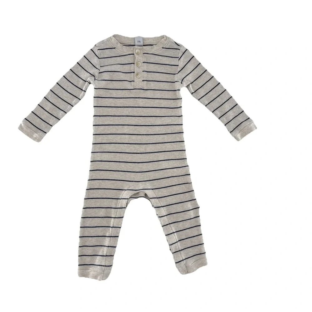 Old Navy Toddler One Piece Outfit Romper Navy Ivory Striped 18-24 Months Flaw